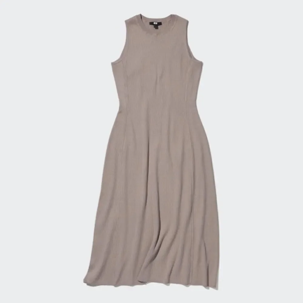 Uniqlo Sheath Cotton Blend Knit Sleeveless Midi Dress